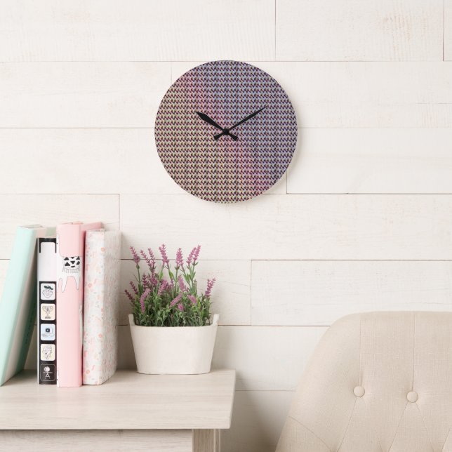Moderne abstrakte digitale Musterdesign 1260 Große Wanduhr (Lesesaal)