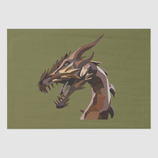 Moderne Abstrakte Drachenkunst Seidenpapier (Vorderseite)