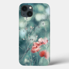 Moderne Abstrakte Dreamy Poppies auf Aquamarin Case-Mate iPhone Hülle