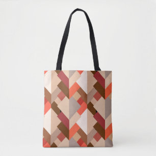 Moderne Abstrakte Dreiecke, braun, Taupe und Orang Tasche