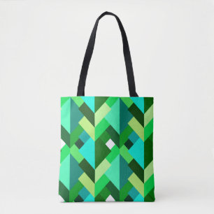 Moderne Abstrakte Dreiecke, Smaragdgrün und Aqua Tasche
