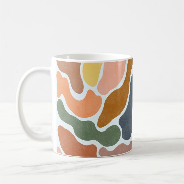 Moderne, abstrakte, erdige Töne Illustration. Kaffeetasse (Links)