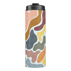 Moderne, abstrakte, erdige Töne Illustration. Thermosbecher