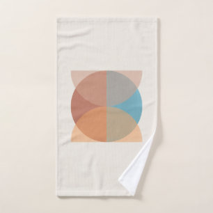 Moderne Abstrakte Erdtöne Geometrische Wasserfarbe Badhandtuch Set