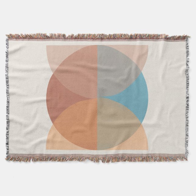 Moderne Abstrakte Erdtöne Geometrische Wasserfarbe Decke (Vorderseite)