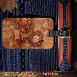 Moderne Abstrakte Fall Brown-Blätter Gepäckmarke Gepäckanhänger