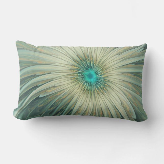 Moderne Abstrakte Fantasy Blume Fraktal Art Kissen Für Draußen (Vorderseite)
