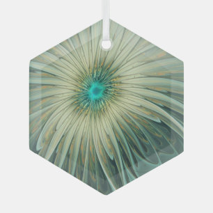 Moderne Abstrakte Fantasy Blume Fraktal Art Ornament Aus Glas