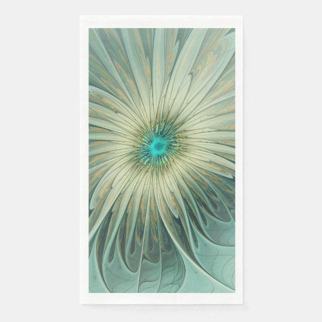 Moderne Abstrakte Fantasy Blume Fraktal Art Serviette (Vorderseite)
