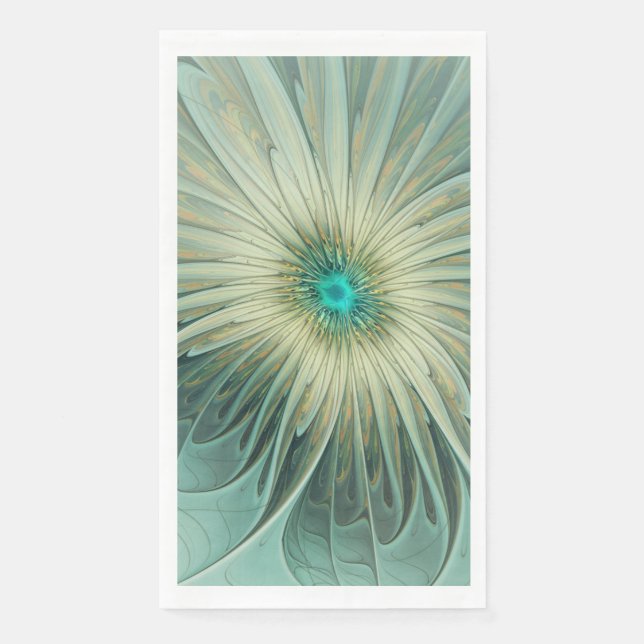 Moderne Abstrakte Fantasy Blume Fraktal Art Serviette (Vorderseite)