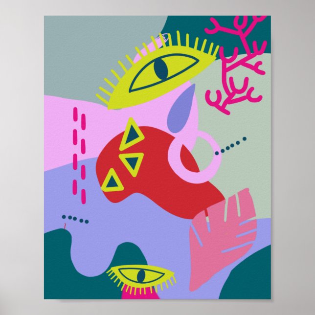 Moderne abstrakte, farbenfrohe Kunstdruckkunst Poster (Vorne)