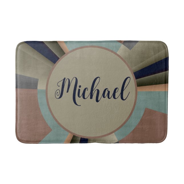 Moderne Abstrakte Farbharmonie Fraktal Graphenname Badematte (Vorderseite)
