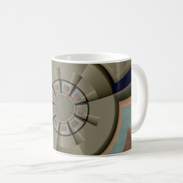 Moderne Abstrakte Farbharmonie Fraktal Kunst Grafi Kaffeetasse (VorderseiteRechts)