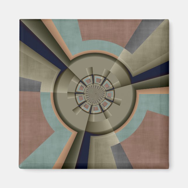 Moderne Abstrakte Farbharmonie Fraktal Kunst Grafi Magnet (Vorne)