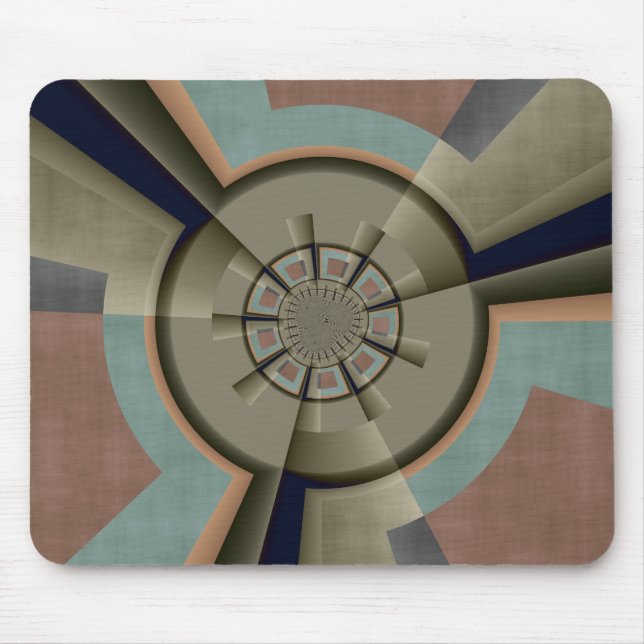 Moderne Abstrakte Farbharmonie Fraktal Kunst Grafi Mousepad (Vorne)