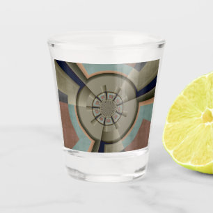 Moderne abstrakte Farbharmonie Fraktal Kunst Grafi Schnapsglas