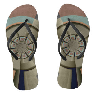 Moderne abstrakte Farbharmonie-Fraktalkunst-Grafik Flip Flops