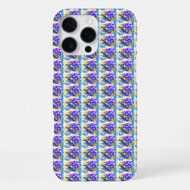 Moderne abstrakte Farbspritzer iPhone 16 Pro Max Hülle (Rückseite)