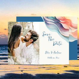 Moderne Abstrakte Farbwelle, Foto Save The Date