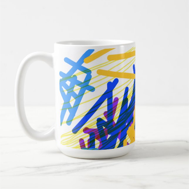 Moderne abstrakte festliche Spritzer Kaffeetasse (Links)
