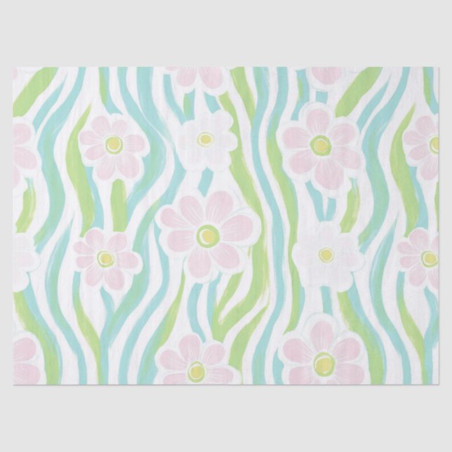 Moderne abstrakte florale Linienmuster (8) Seidenpapier (Vorderseite)