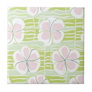 Moderne abstrakte florale Linienmuster (9) Fliese