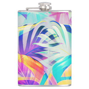 Moderne abstrakte florale Pastellfarbe Flachmann