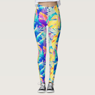 Moderne abstrakte florale Pastellfarbe Leggings