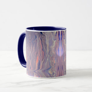 Moderne abstrakte Fluid Art Acryl Pour Blau Marmor Tasse