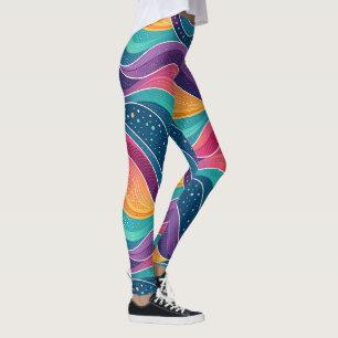Moderne abstrakte flüssige Wellen nahtloses Muster Leggings