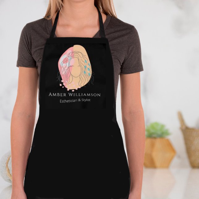 Moderne Abstrakte Formen Boho Orange Pink Frauenkl Schürze (Von Creator hochgeladen)