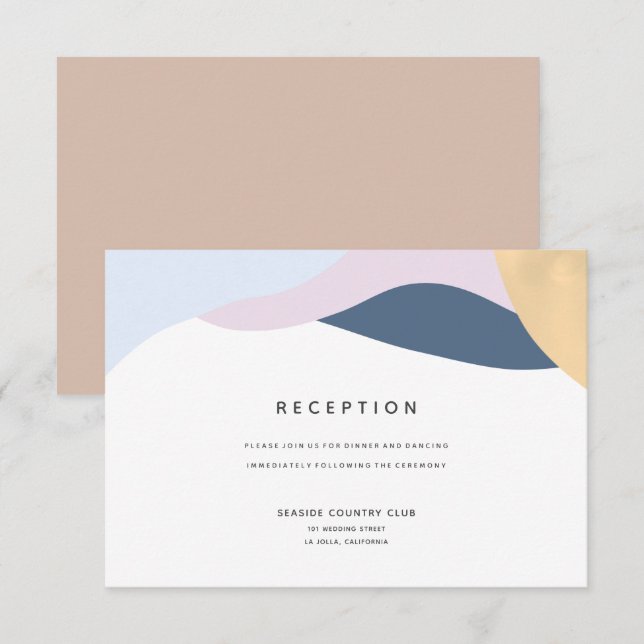 Moderne Abstrakte Formen für die Hochzeitsempfangs Einladung (Vorne/Hinten)