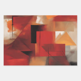 Moderne Abstrakte Formen Malerei Kunst Geschenkpapier Set