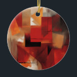 Moderne Abstrakte Formen Malerei Kunst Keramik Ornament<br><div class="desc">Von der originalen Abstrakten Leinwand Malerei mit künstlerischen KI-Effekten - Rot,  Gelb,  Dunkle Töne Minimalistische Abstrakte Kunst</div>