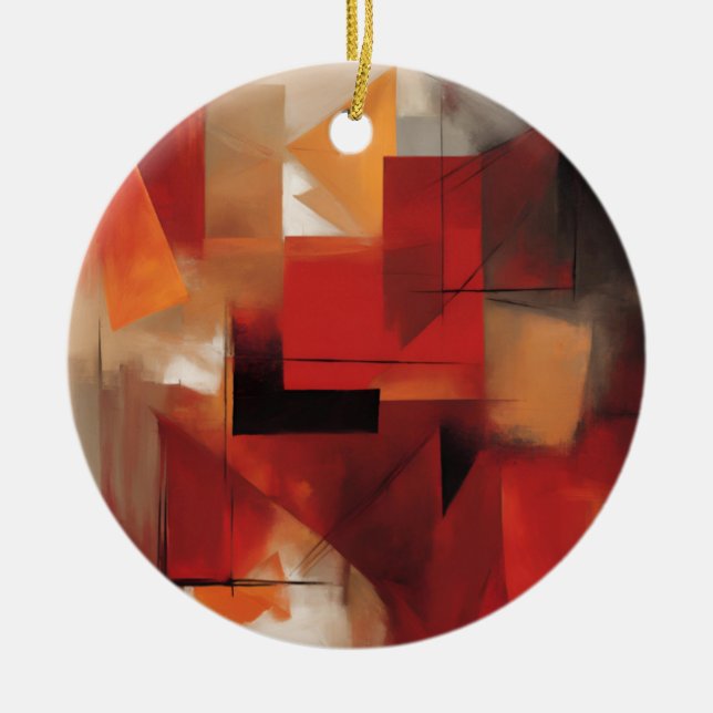 Moderne Abstrakte Formen Malerei Kunst Keramik Ornament (Vorne)