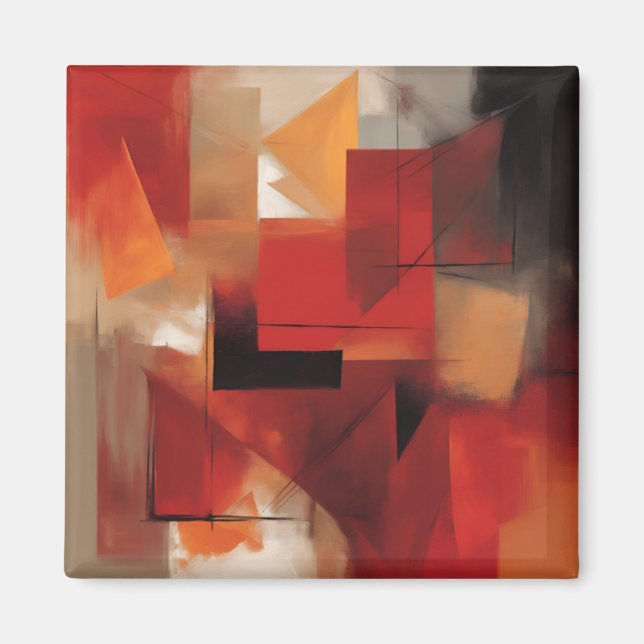 Moderne Abstrakte Formen Malerei Kunst Magnet (Vorne)