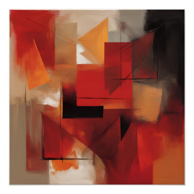 Moderne Abstrakte Formen Malerei Kunst Poster (Vorderseite)