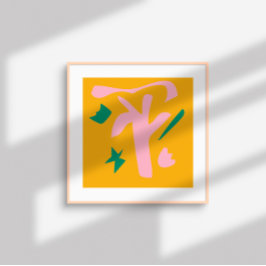 Moderne Abstrakte Formen - rosa gelb Poster