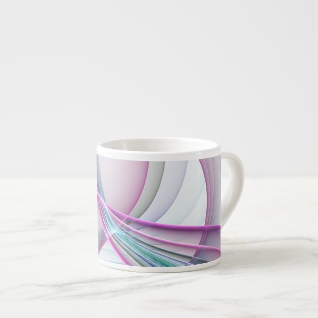 Moderne Abstrakte Fraktal-Kunst Espressotasse (Vorderseite Rechts)