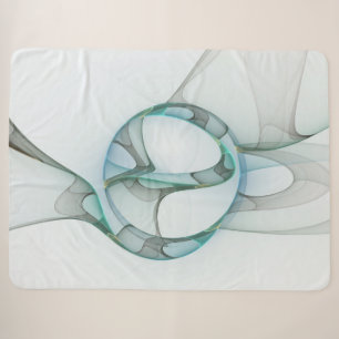 Moderne abstrakte fraktale Kunst Blau Türkis Grau Sherpadecke