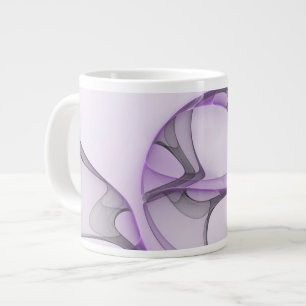 Moderne abstrakte fraktale Kunst Lavendelgrau Jumbo-Tasse