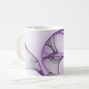 Moderne abstrakte fraktale Kunst Lavendelgrau Kaffeetasse