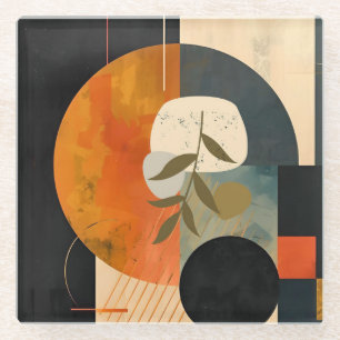 Moderne, Abstrakte Friedens-Olive Museo Cantonale Glasuntersetzer