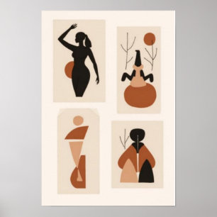 Moderne abstrakte Galerie-Wand-Set Minimalistisc Poster
