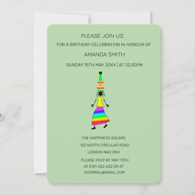 Moderne Abstrakte Geburtstagsfeier Einladung (Vorderseite)