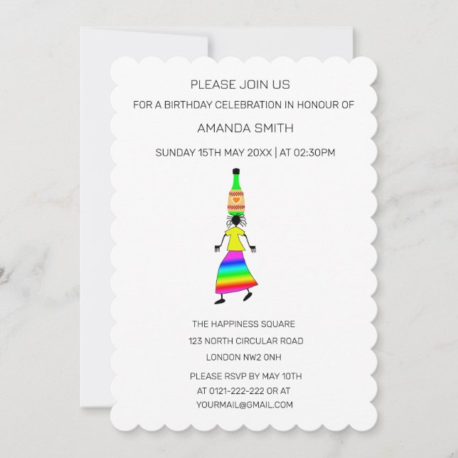 Moderne Abstrakte Geburtstagsfeier Einladung (Vorderseite)