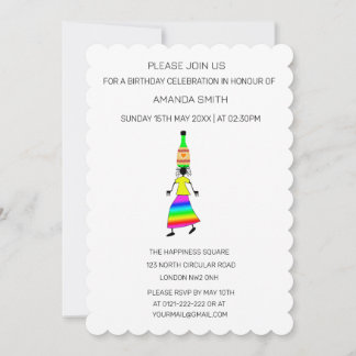 Moderne Abstrakte Geburtstagsfeier Einladung