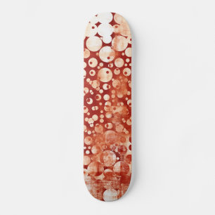 Moderne, Abstrakte, gemusterte Rote Blüten Skateboard
