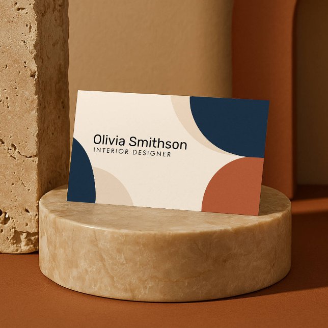 Moderne Abstrakte Geometrie, Beige, Marine, Rostde (Von Creator hochgeladen)