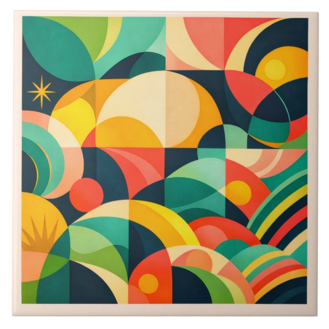 Moderne Abstrakte Geometrie Fliese (Vorderseite)